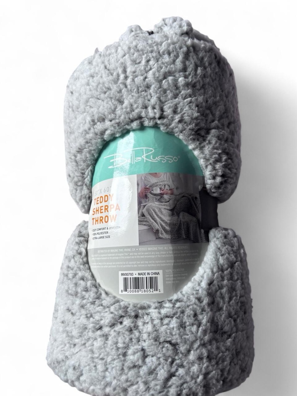 Bella Russo Gray Teddy Sherpa Throw Blanket - Cozy Gray Throw